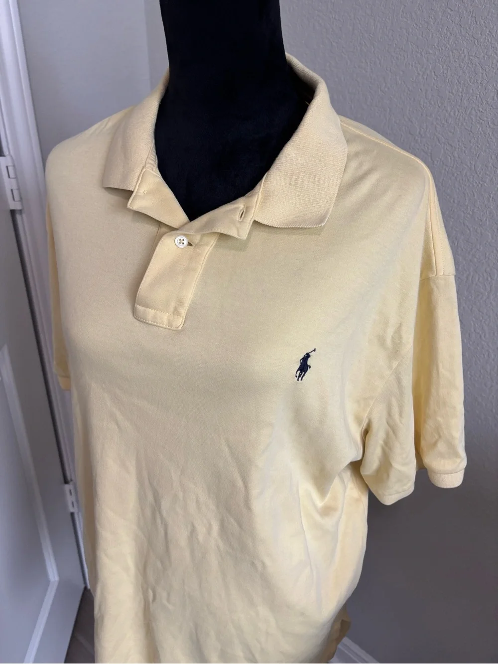 Vintage Polo By Ralph Lauren Original Cotton Pony Polo Shirt Yellow XL